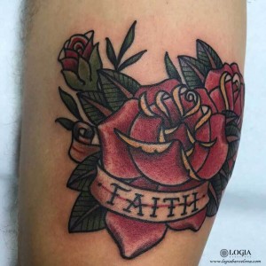 tatuaje-faith-rosas-oldschool-logia-barcelona-Laia     